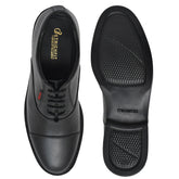 OstrichFit HANDCRAFTED OXFORD BLACK PLAIN FORMAL LACEUP DERBY SHOES WITH CAP TOE FOR MEN ART OF -PS101 BLK Article no: 02